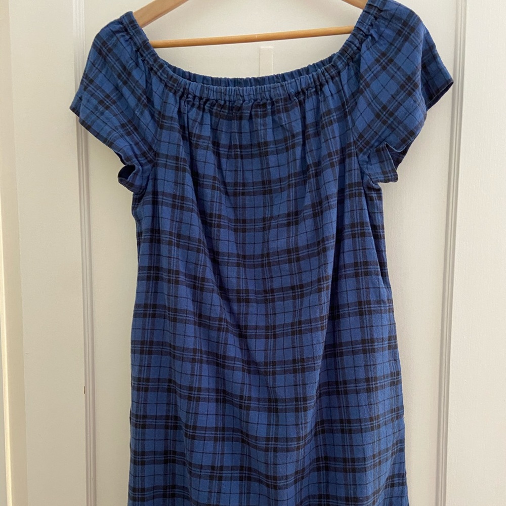 Madewell blue plaid dress.